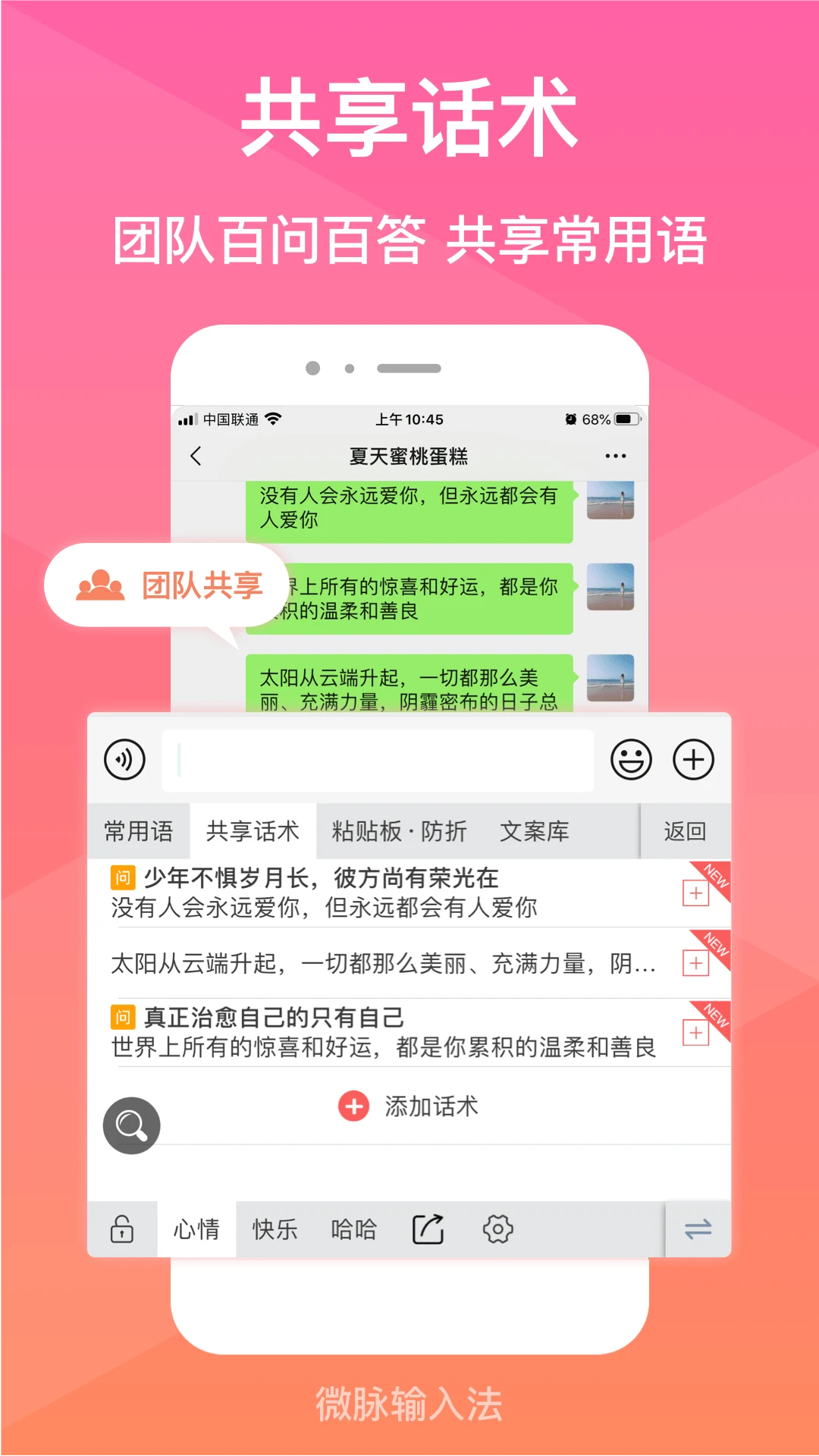 微脉输入法截图