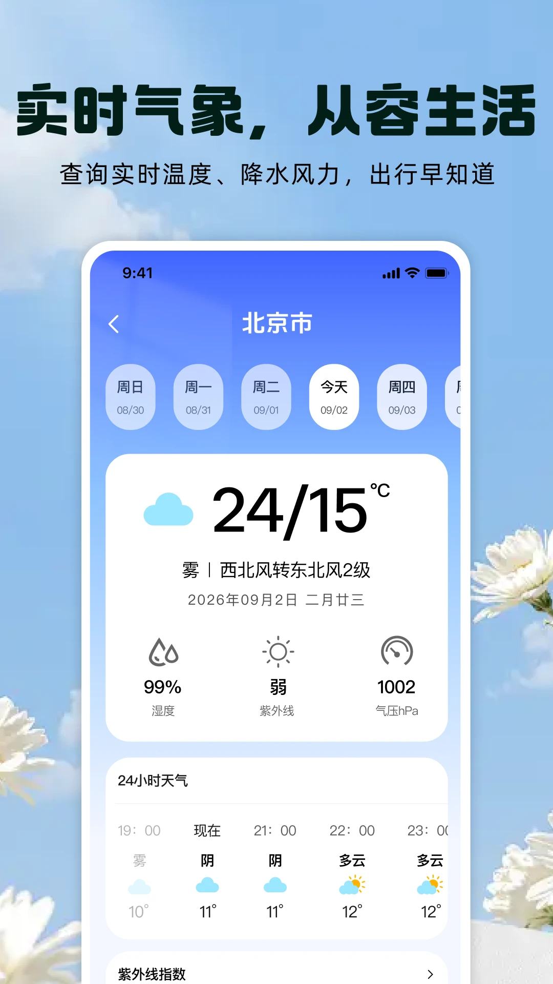天气预报告截图