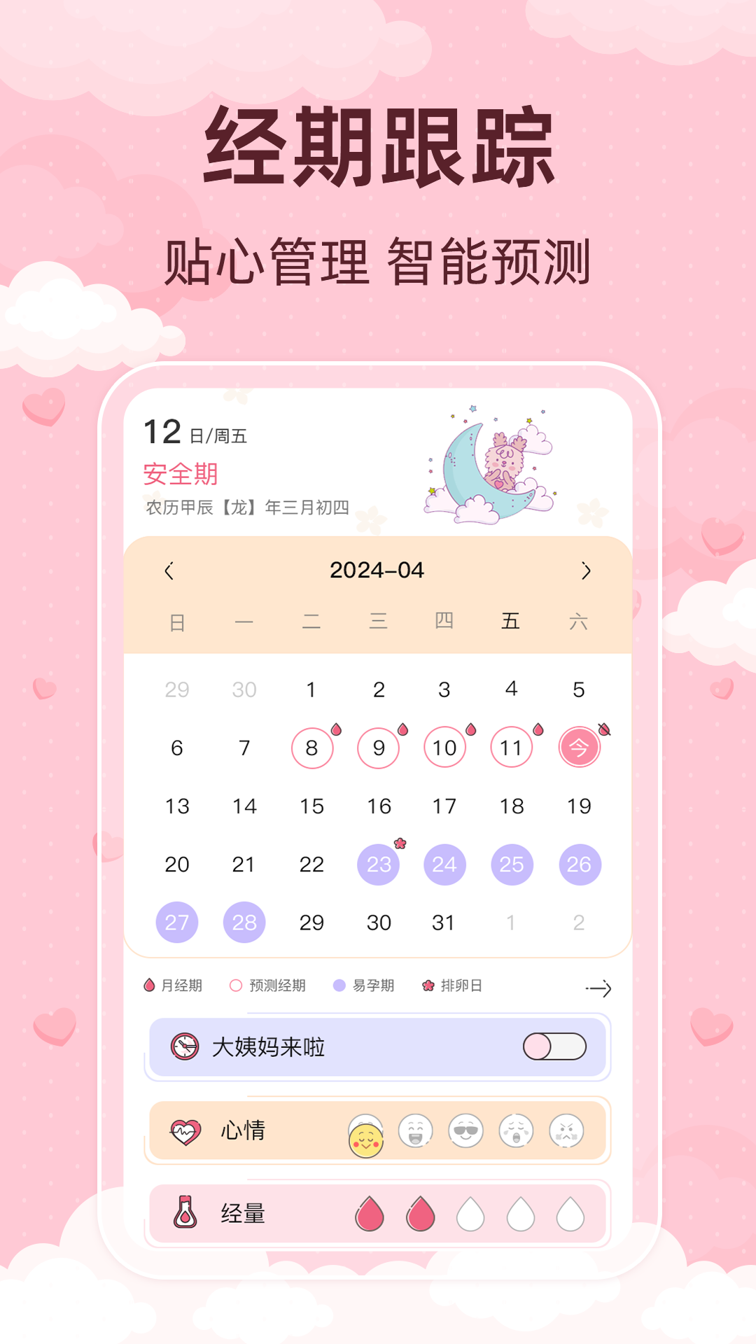 青柚大姨妈记录截图