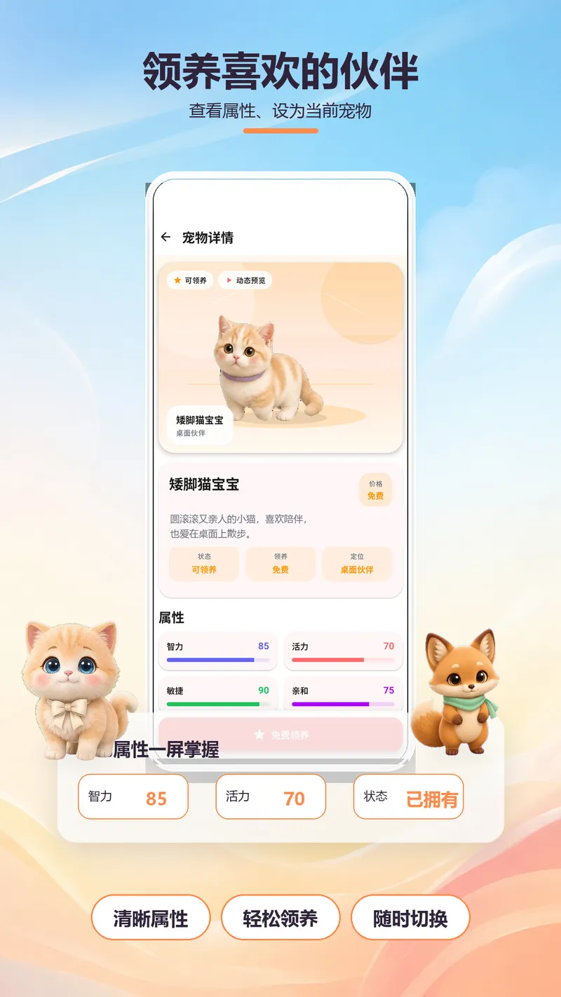桌面萌宠截图