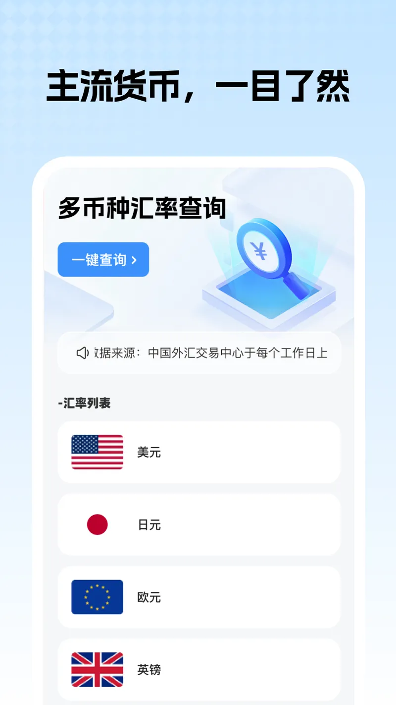 多币种汇率截图