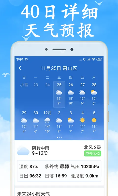 天气预报截图