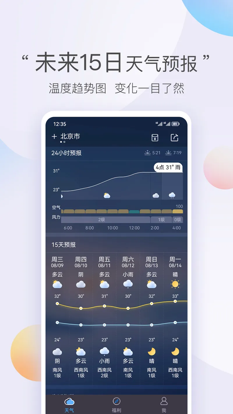 墨迹天气极速版截图